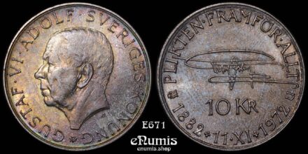 SWEDEN, Gustaf VI Adolf, 10 Kronor 1972, 90th Birthday, UNC