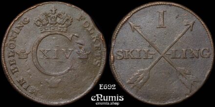 SWEDEN, Carl XIV, 1 Skilling 1819-1822, VF+