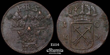 SWEDEN, Frederick I, 1 Ore 1724, XF