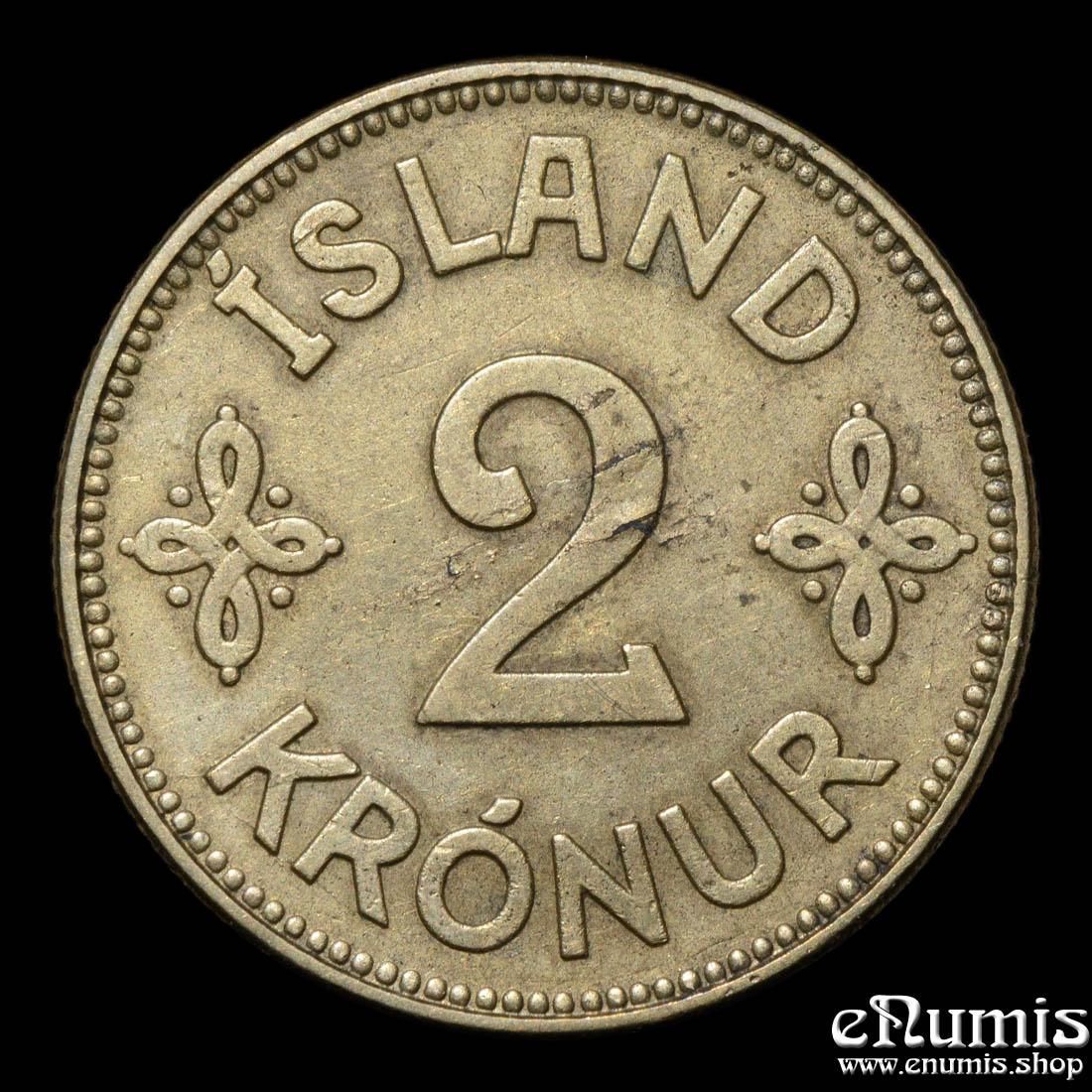 ICELAND, Christian X, 2 Kronur 1925, XF-UNC