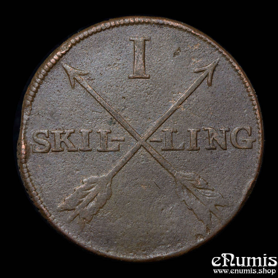 SWEDEN, Carl XIV, 1 Skilling 1819-1822, VF+