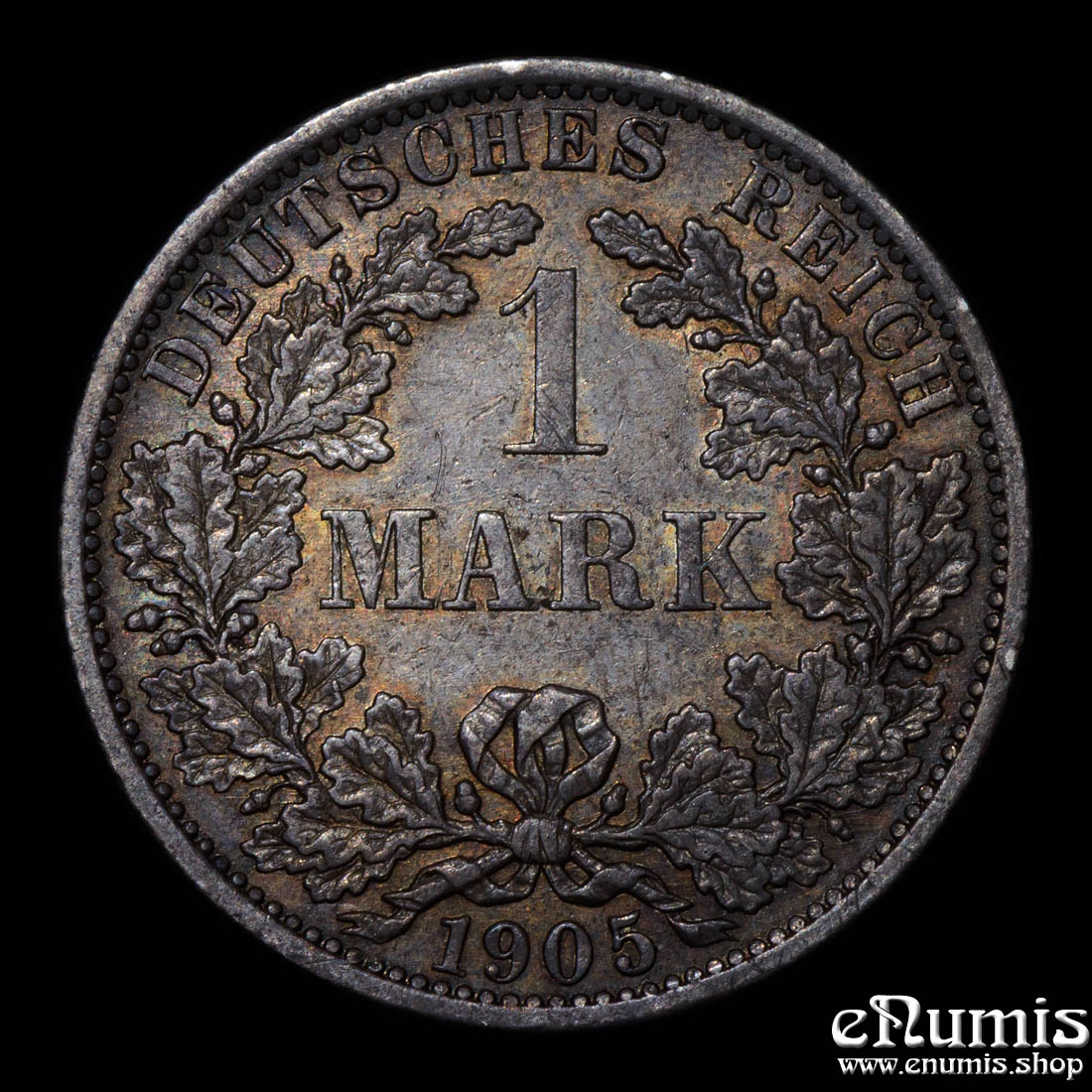 German Empire, 1 Mark 1905 A, Berlin, toned, XF-UNC