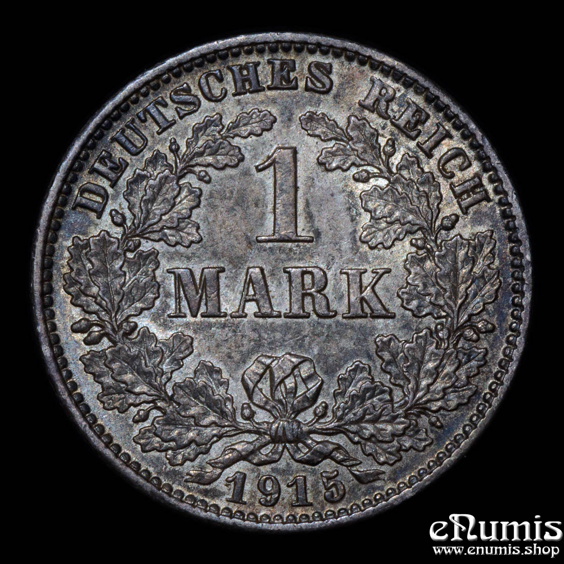 German Empire, 1 Mark 1915 E, Muldenhutten, toned, UNC German Empire, 1 Mark 1915 E, Muldenhutten, toned, UNC