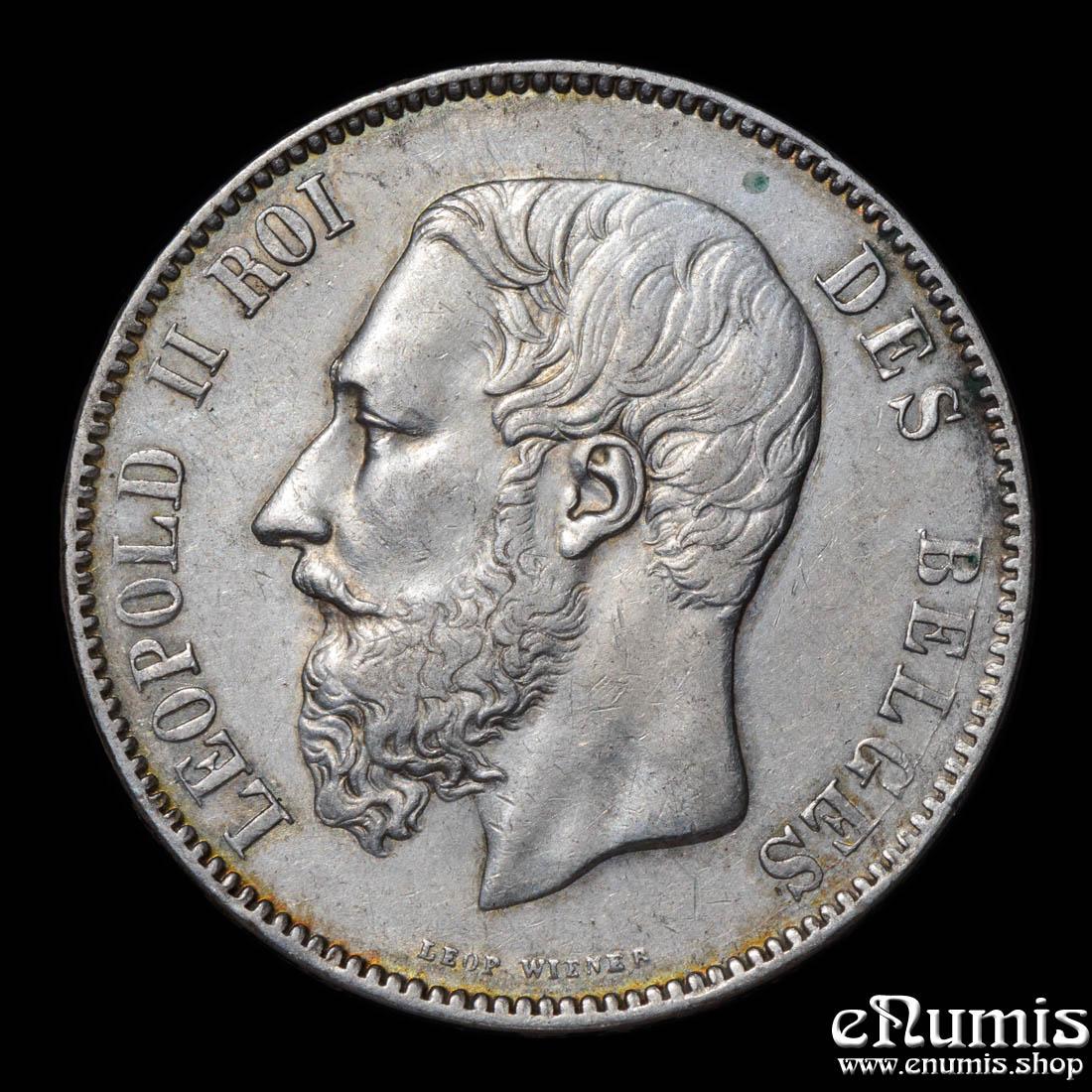 BELGIUM, Leopold II, 5 Francs 1868, XF-UNC/UNC BELGIUM, Leopold II, 5 Francs 1868, XF-UNC/UNC