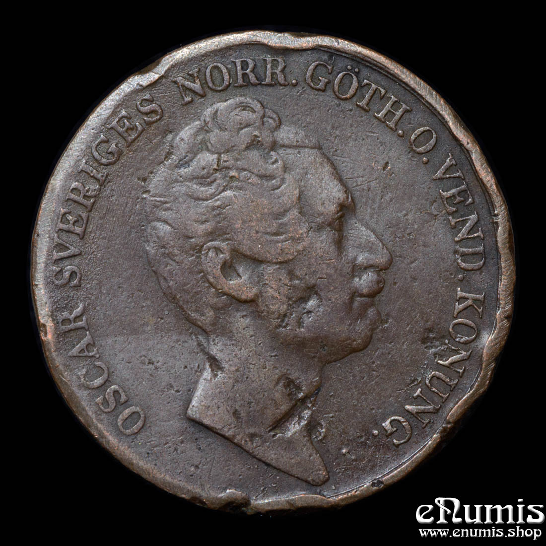 SWEDEN, Oscar I, 4 Skilling Banco 1849, aVF