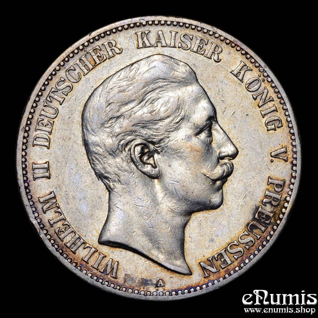 Germany, Prussia, Wilhelm II, 5 Mark 1906, Rare year, VF-XF