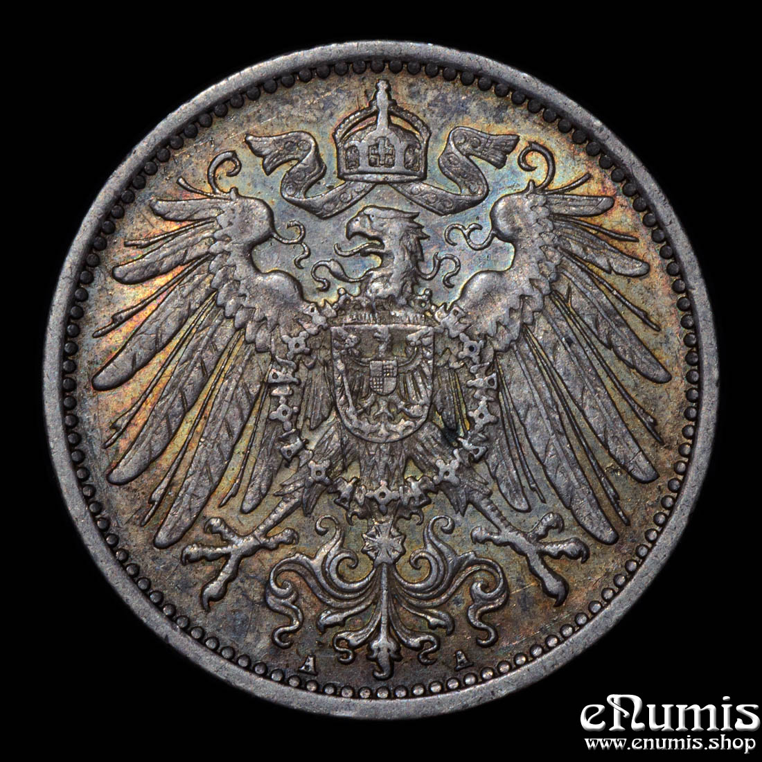 German Empire, 1 Mark 1905 A, Berlin, toned, XF-UNC