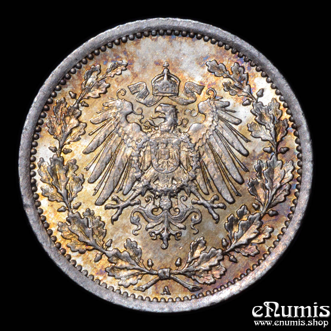 German Empire, 1/2 Mark 1914 A, Berlin, UNC