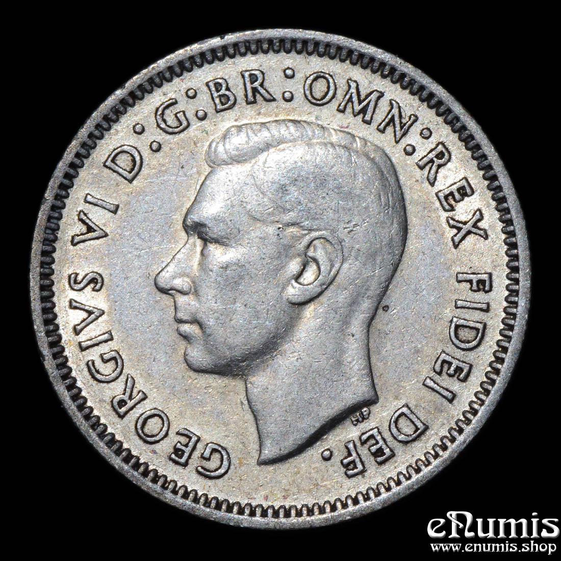 AUSTRALIA, George VI, 6 Pence Sixpence 1951 PL, aUNC