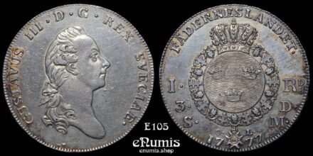 SWEDEN, Gustaf III, 1 Riksdaler 1777, XF-UNC