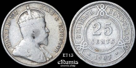 BRITISH HONDURAS, Edward VII, 25 Cents 1907, VF