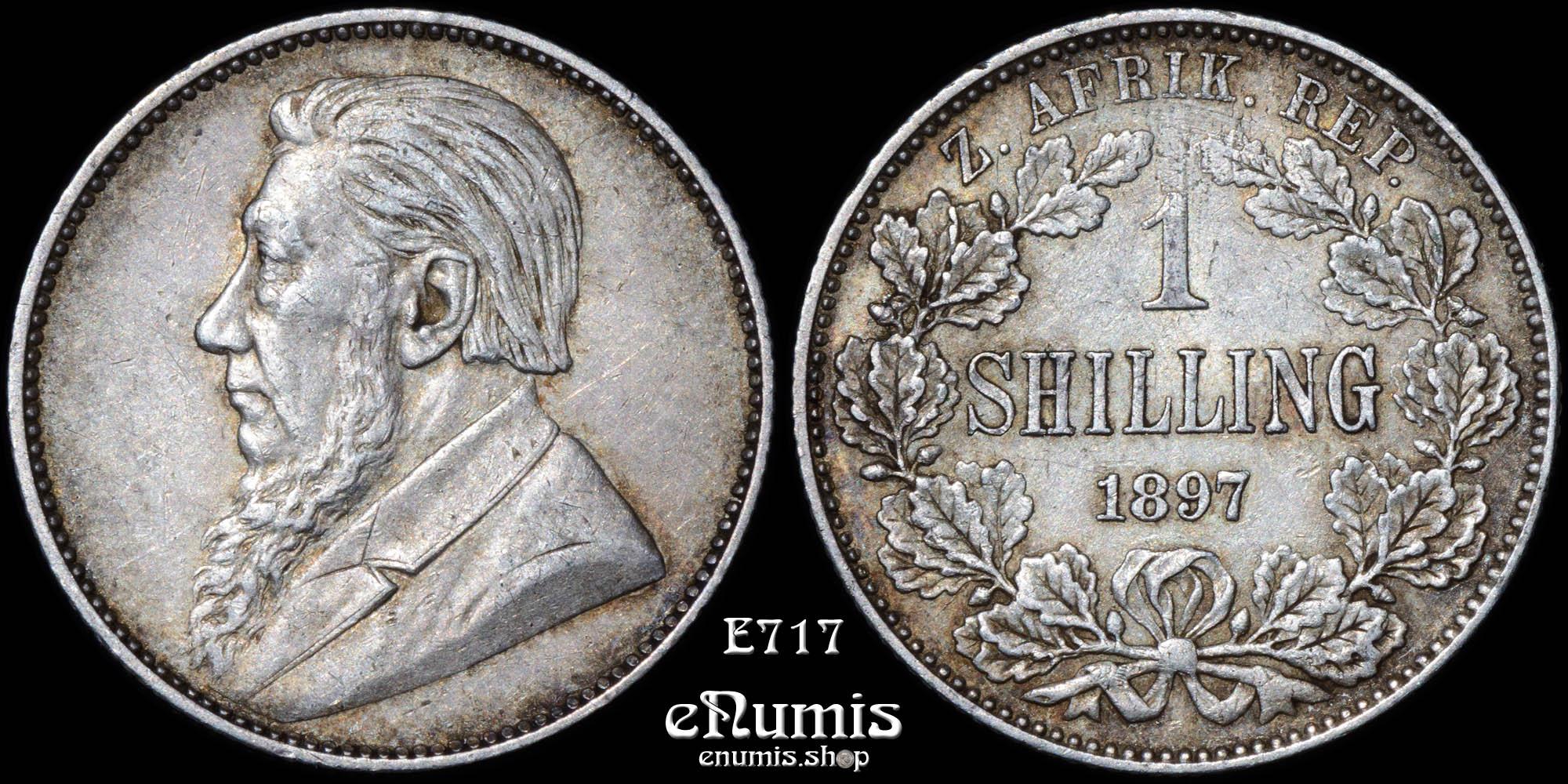 SOUTH AFRICA, ZAR, Kruger, 1 Shilling 1897, XF/XF+