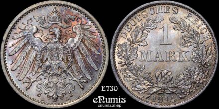 GERMAN EMPIRE, 1 Mark 1914 A, Berlin, lightly toned, UNC