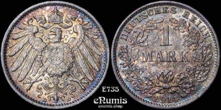GERMAN EMPIRE, 1 Mark 1914 D, Munich, UNC