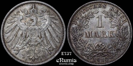 GERMAN EMPIRE, 1 Mark 1914 J, Hamburg, XF-UNC