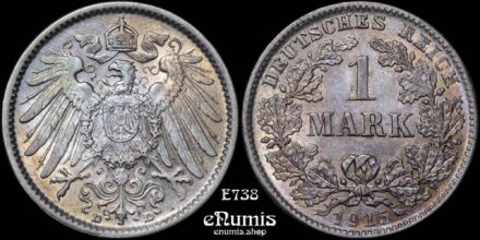 GERMAN EMPIRE, 1 Mark 1915 D, Munich, UNC