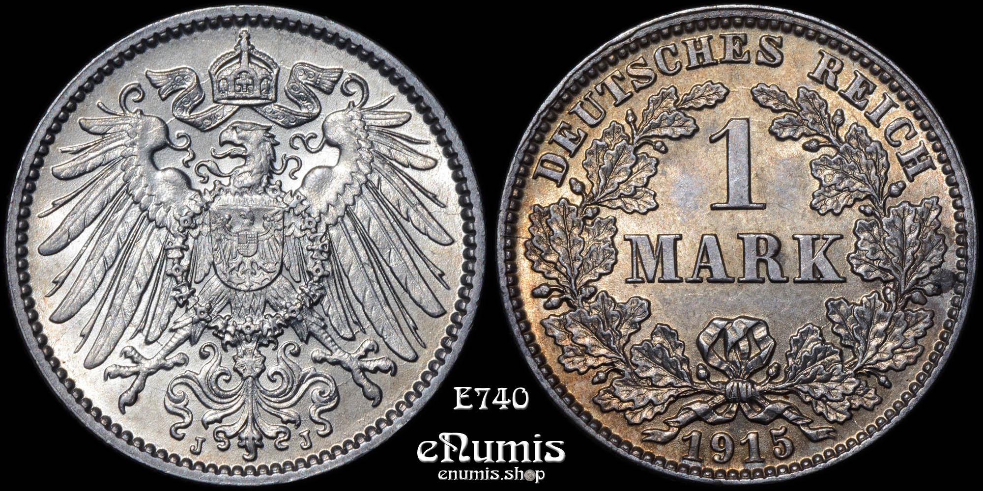 GERMAN EMPIRE, 1 Mark 1915 J, Hamburg, UNC