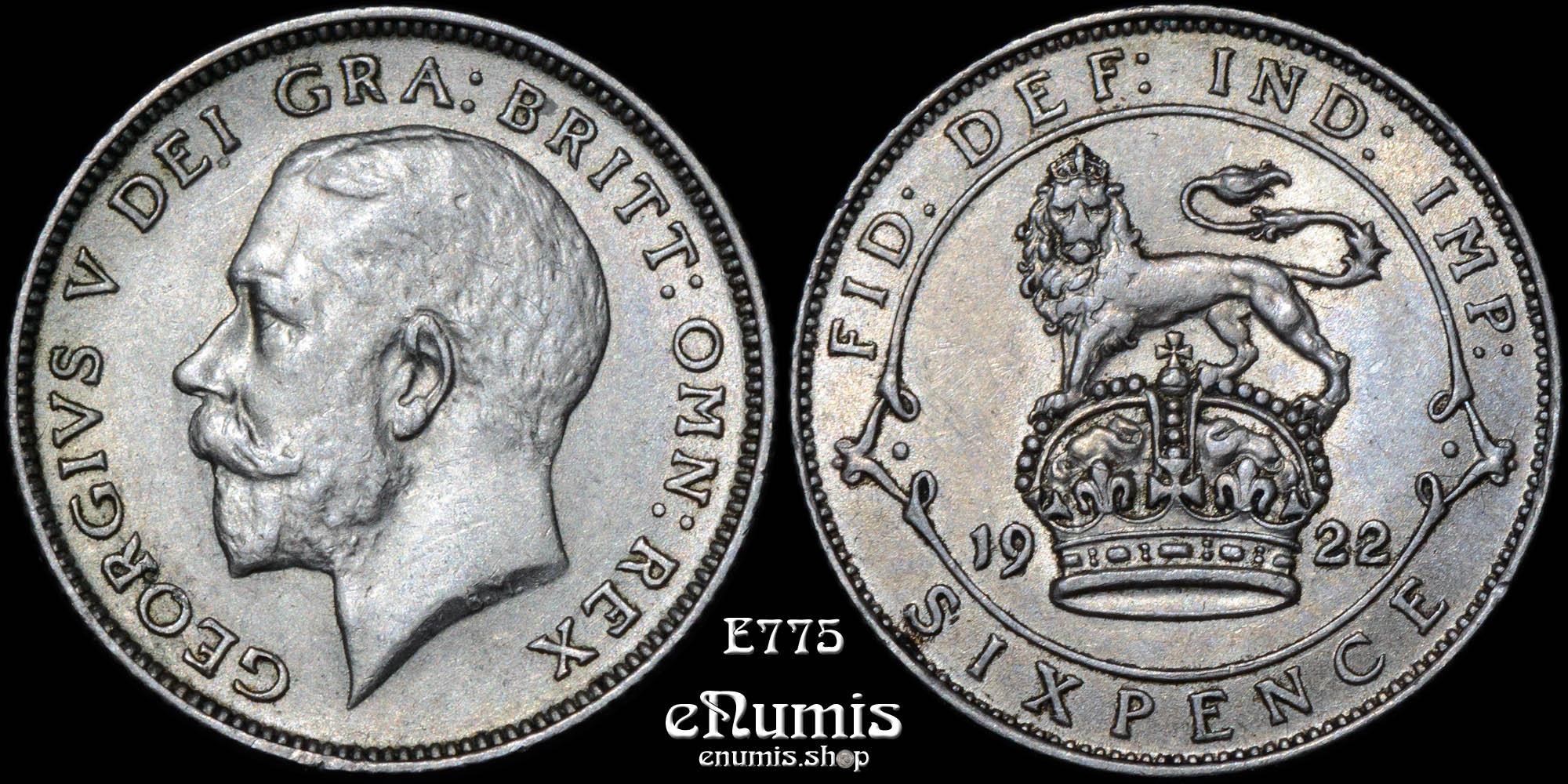 Great Britain, George V, Sixpence 1922, UNC/aUNC Great Britain, George V, Sixpence 1922, UNC/aUNC