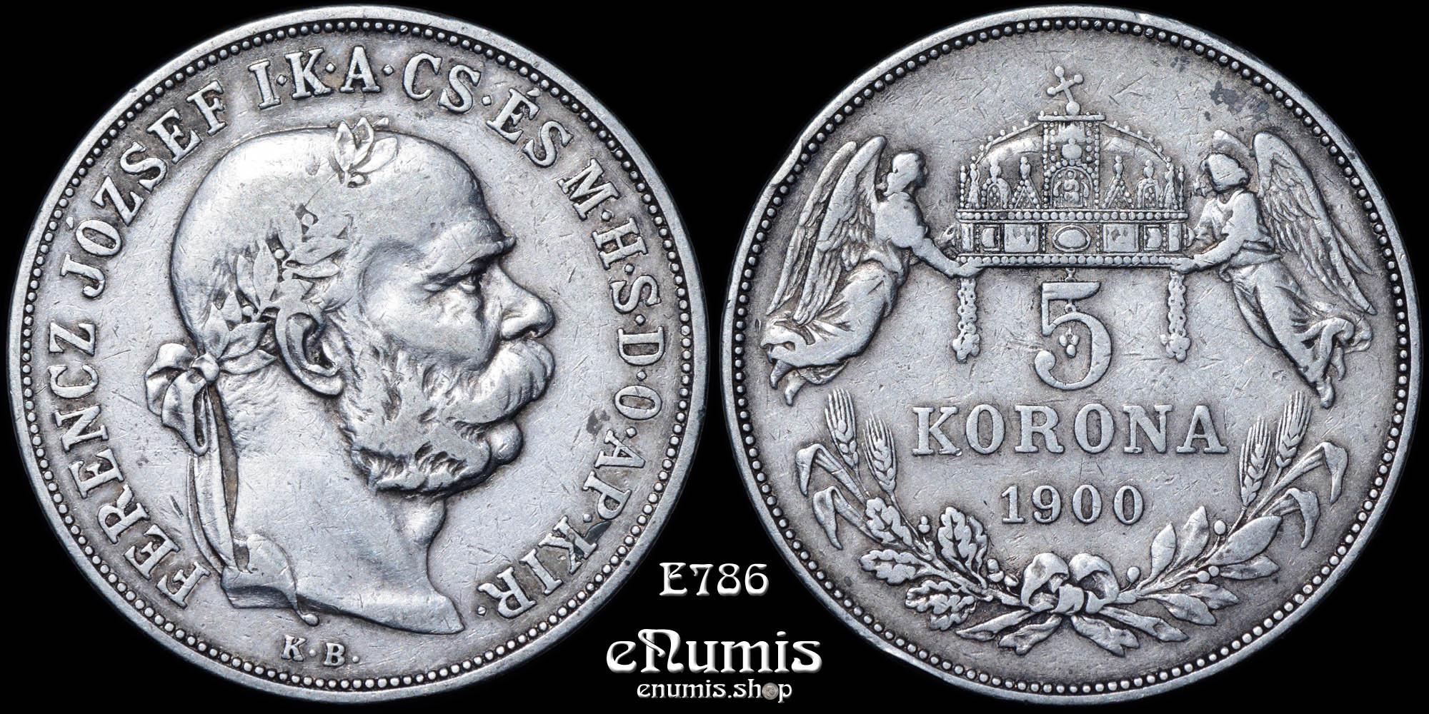 HUNGARY, Franz Joseph I, 5 Korona 1900, VF