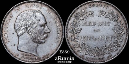 DENMARK, Christian IX, 2 Kroner 1888, 25th Anniversary of Reign, XF-UNC