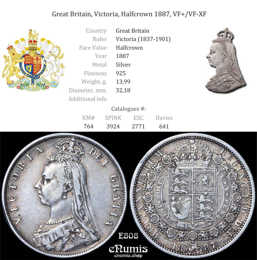 Great Britain, Victoria, Halfcrown 1887, VF+/VF-XF