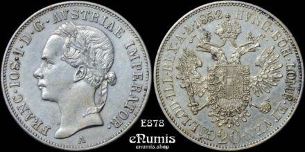 AUSTRIA, Franz Joseph I, 20 Kreuzer 1852 A, Rare!, aUNC