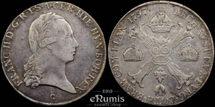 AUSTRIA, Franz II, Taler 1797 C, Prague, good VF