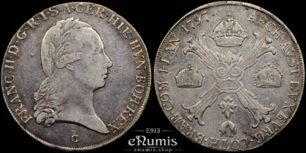 AUSTRIA, Franz II, Taler 1797 C, Prague, good VF