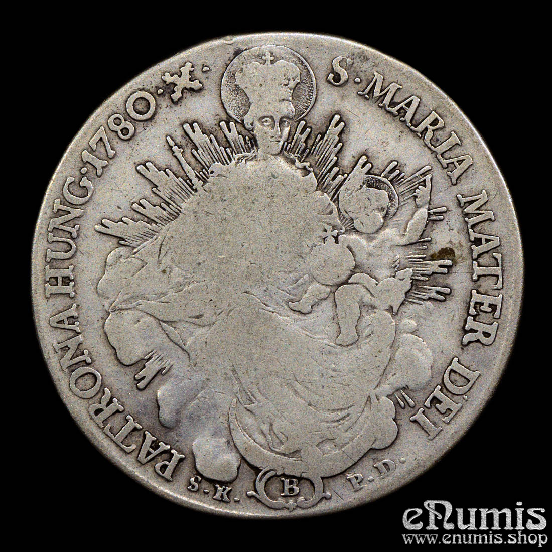 HUNGARY, Maria Theresa, Taler 1780 SK-PD, Kremnitz, F-VF HUNGARY, Maria Theresa, Taler 1780 SK-PD, Kremnitz, F-VF