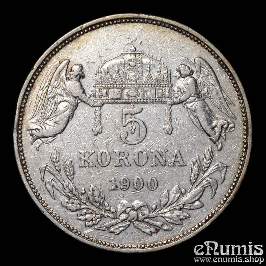 HUNGARY, Franz Joseph I, 5 Korona 1900, VF+