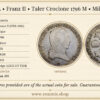 AUSTRIA, Franz II, Taler Crocione 1796 M, Milan, VF+ AUSTRIA, Franz II, Taler Crocione 1796 M, Milan, VF+