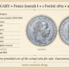 HUNGARY, Franz Joseph I, 1 Forint 1879, aUNC HUNGARY, Franz Joseph I, 1 Forint 1879, aUNC
