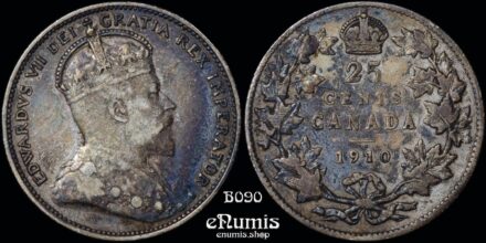 CANADA, Edward VII, 25 Cents 1910, toned, VF-XF