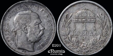 HUNGARY, Franz Joseph I, 1 Korona 1893, VF-XF