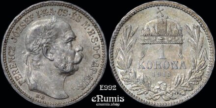 HUNGARY, Franz Joseph I, 1 Korona 1915, toned, aUNC