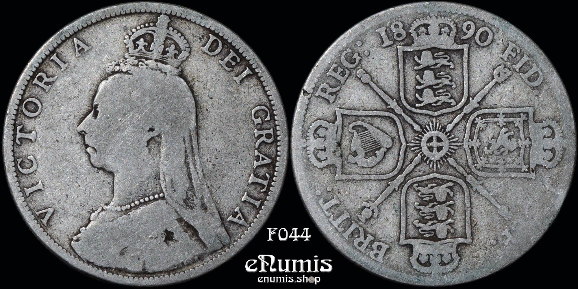 Great Britain, Victoria, Florin 1890, Scarce, Fine