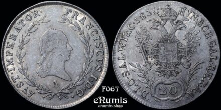 AUSTRIA, Franz I, 20 Kreuzer 1810 A, Vienna, XF