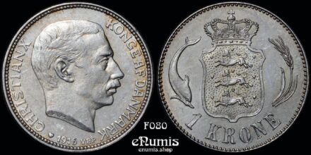 DENMARK, Christian X, 1 Krone 1916, aUNC