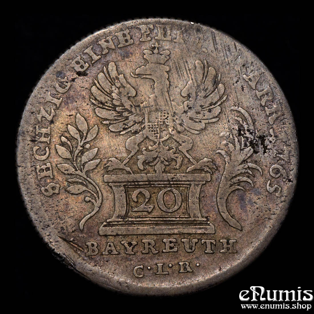 Germany, Brandenburg Bayreuth, Friedrich Christian, 20 Kreuzer 1765, VF