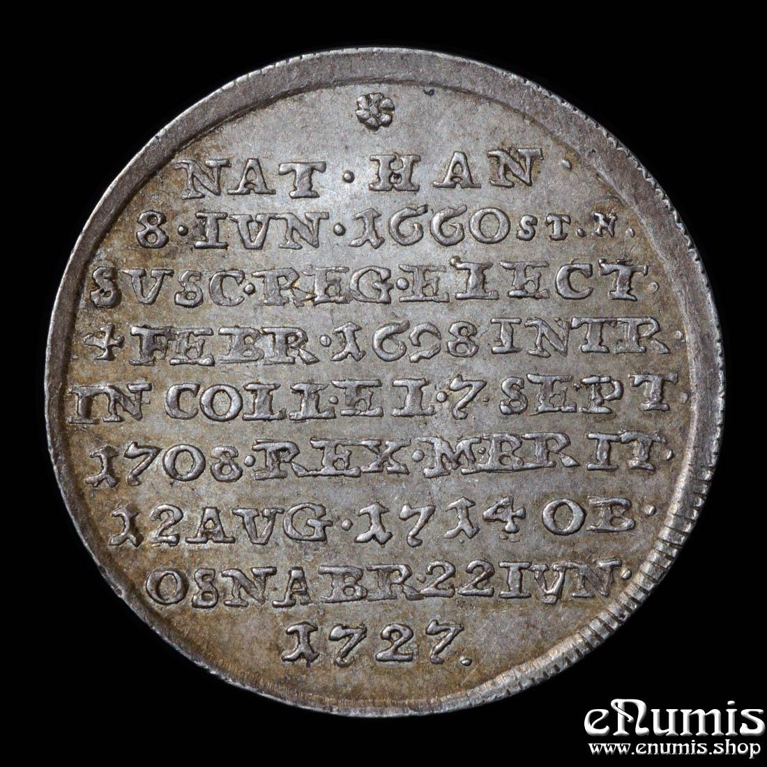 Germany, Brunswick Luneburg Hannover, George I, 1/4 Taler 1727, King's death, XF-UNC