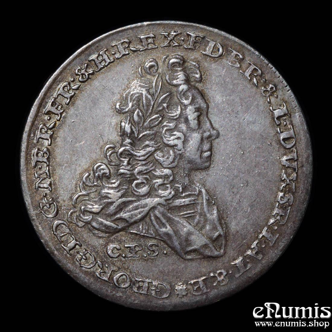 Germany, Brunswick Luneburg Hannover, George I, 1/4 Taler 1727, King's death, XF-UNC