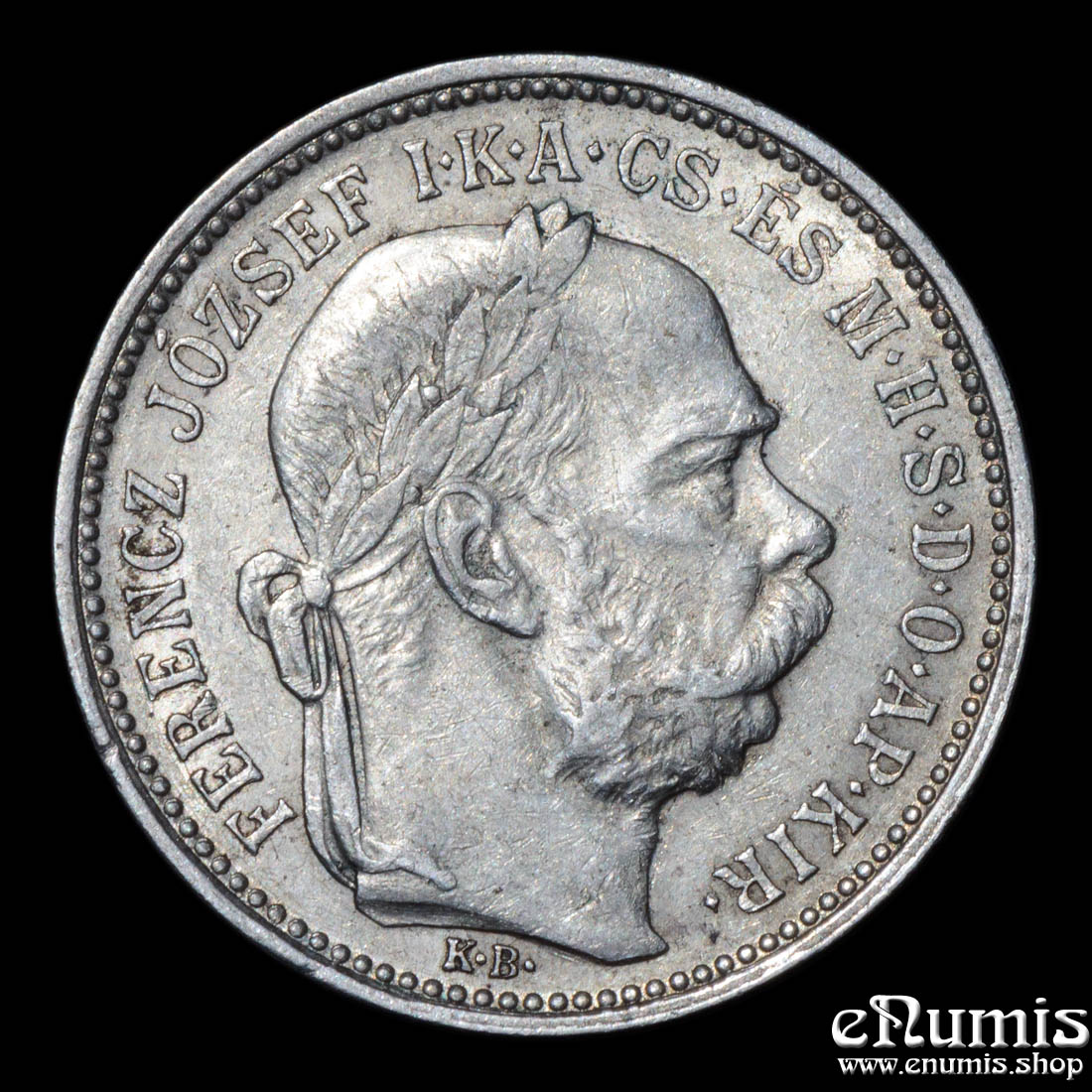 HUNGARY, Franz Joseph I, 1 Korona 1896, better date, XF