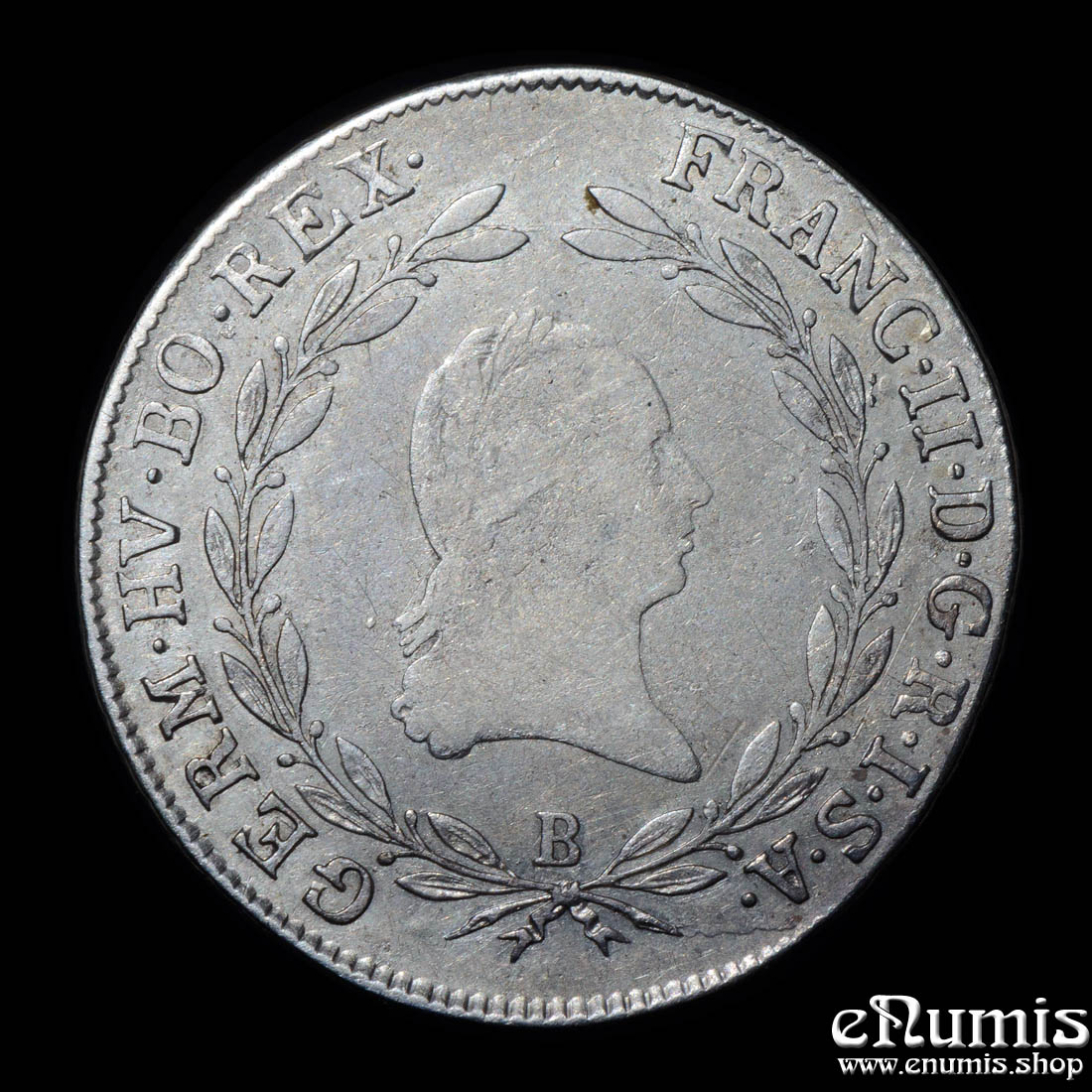 AUSTRIA, Franz II, 20 Kreuzer 1804 B, Kremnitz, VF/VF+