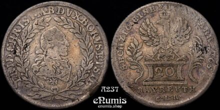 GERMANY Brandenburg Bayreuth, Friedrich Christian, 20 Kreuzer 1765, VF