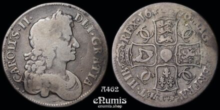 Great Britain, Charles II, Crown 1676, Vicesimo Octavo, aVF