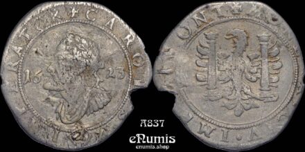 FRANCE, Besancon, Charles V, 2 Groschen 1/4 Teston 1623, nice