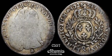 FRANCE, Louis XV, 1/10 Ecu 1728 Q, Perpignan, F/VF
