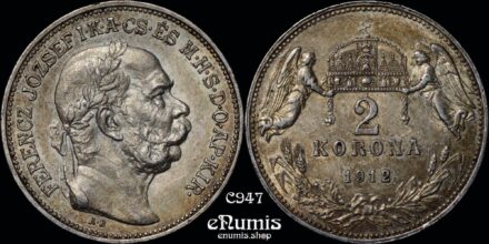 HUNGARY, Franz Joseph I, 2 Korona 1912, nicely toned, aUNC