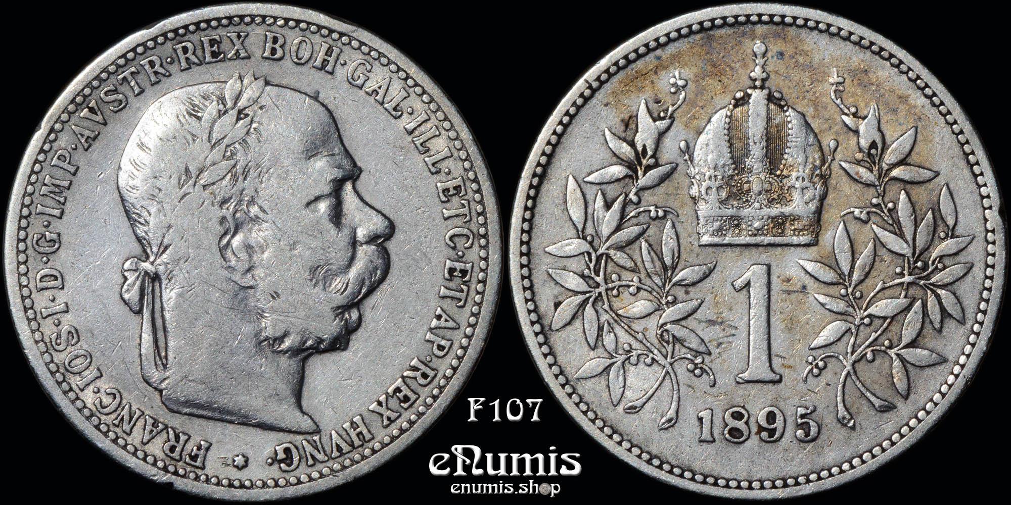 AUSTRIA, Franz Joseph I, 1 Corona 1895, VF/VF+