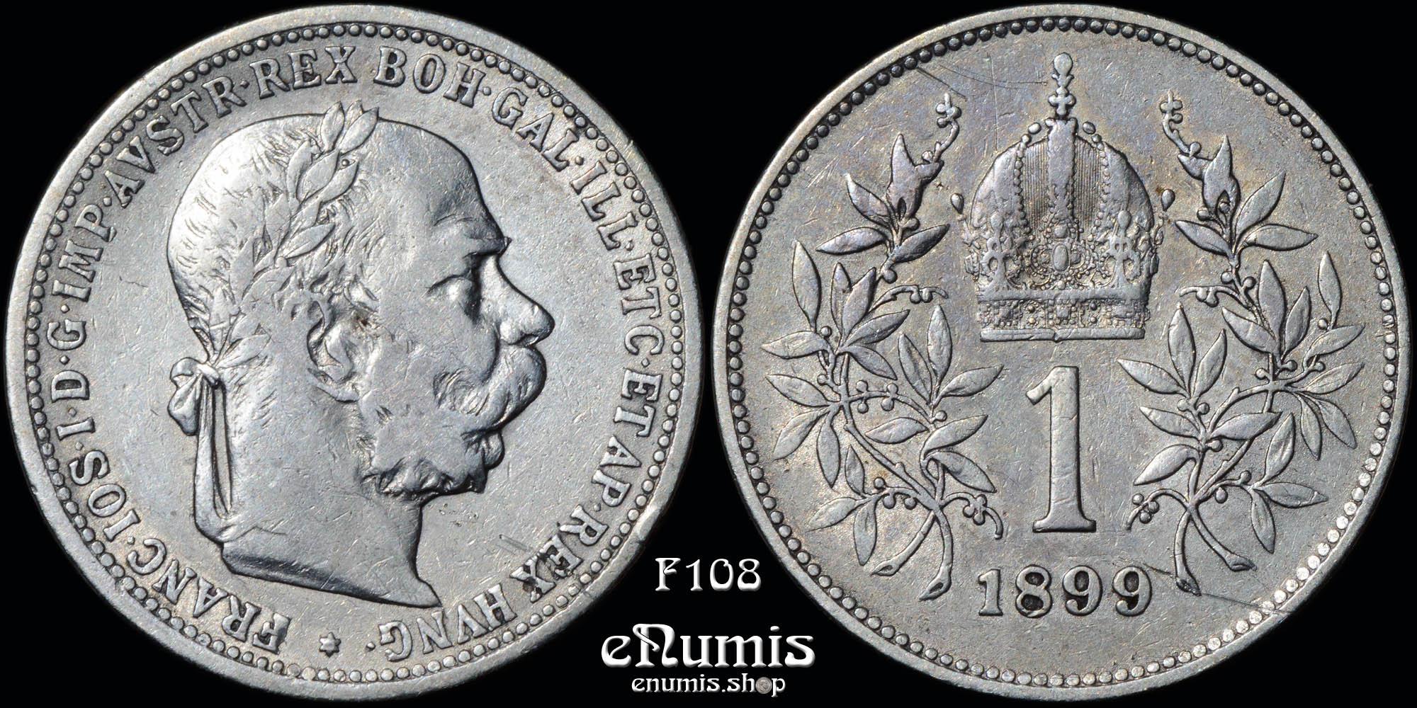 AUSTRIA, Franz Joseph I, 1 Corona 1899, VF/VF+